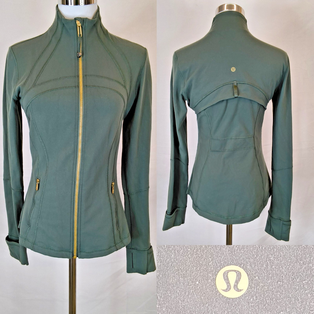 Lululemon Define Jacket Women's 8 Green/Gold Zipper #W5630